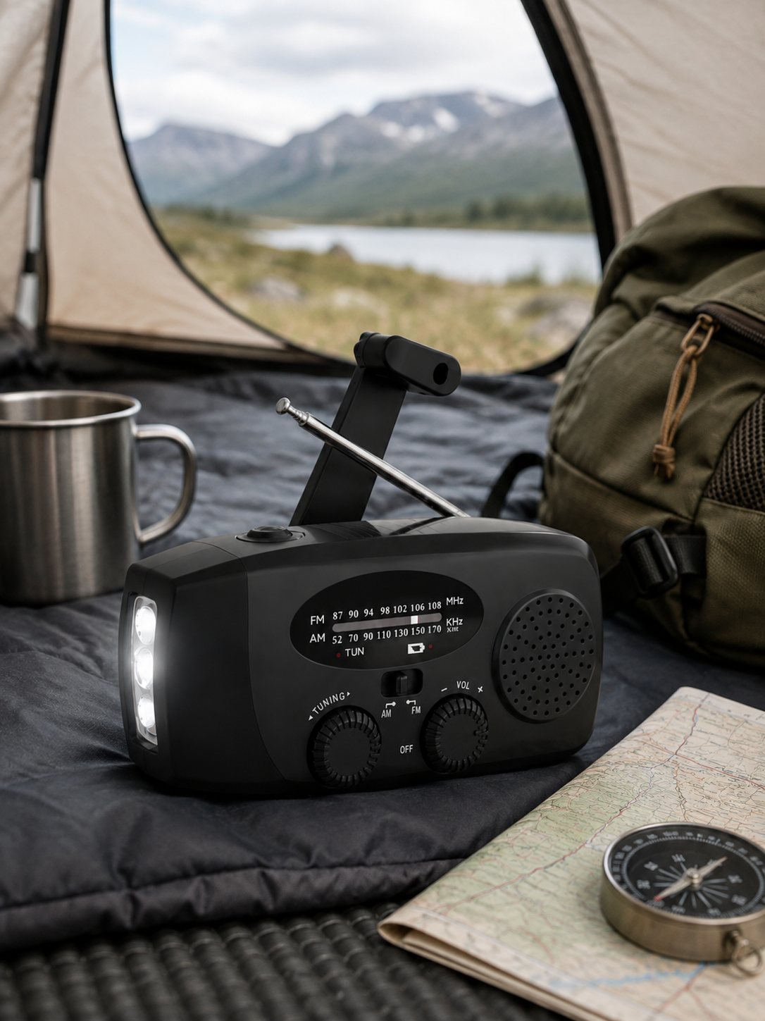 Nødradio med powerbank