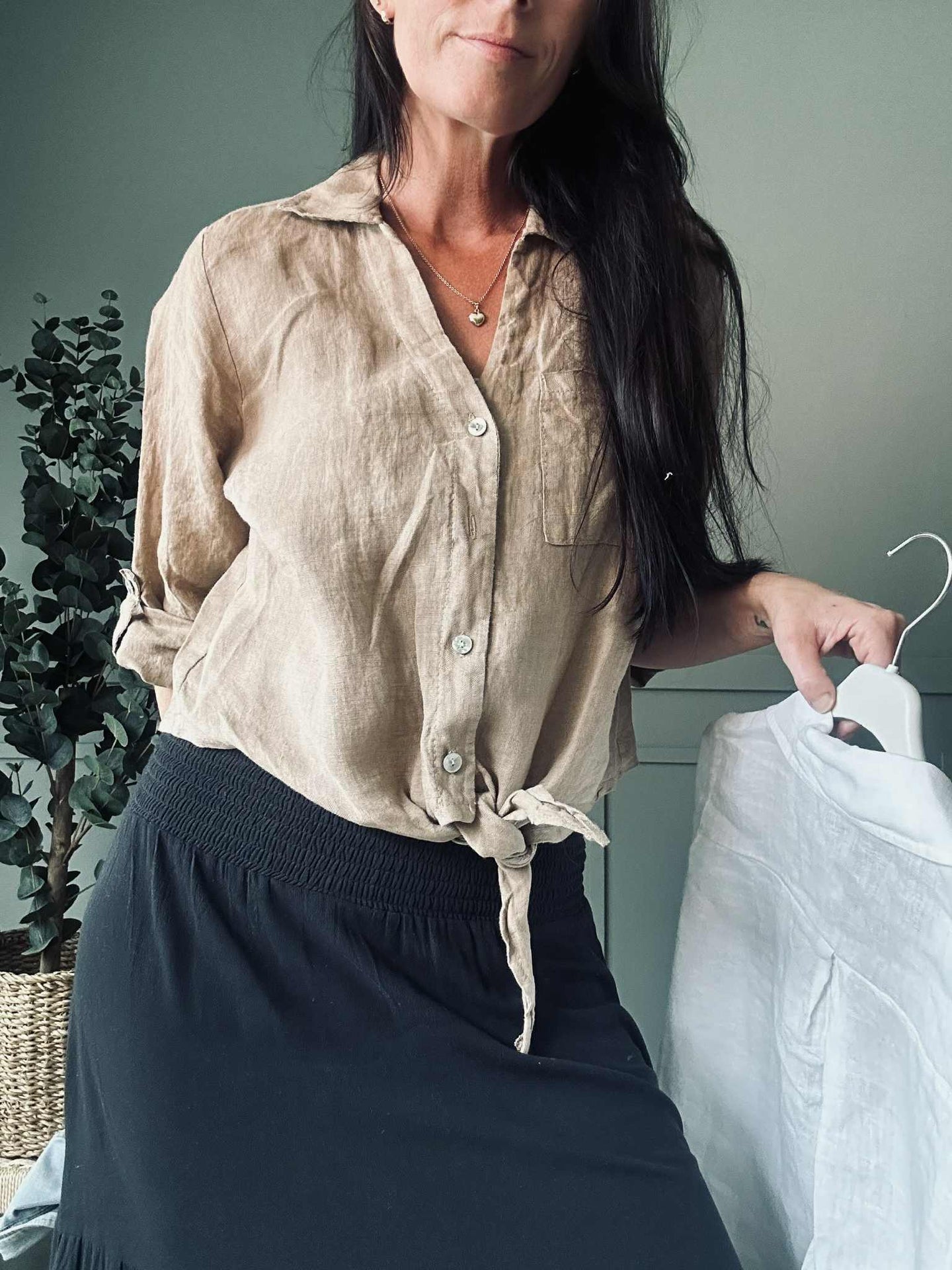 Skjorte NALA camel - 100% lin