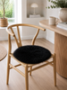 Sitteunderlag Ø 34 cm - Black lammeskinn