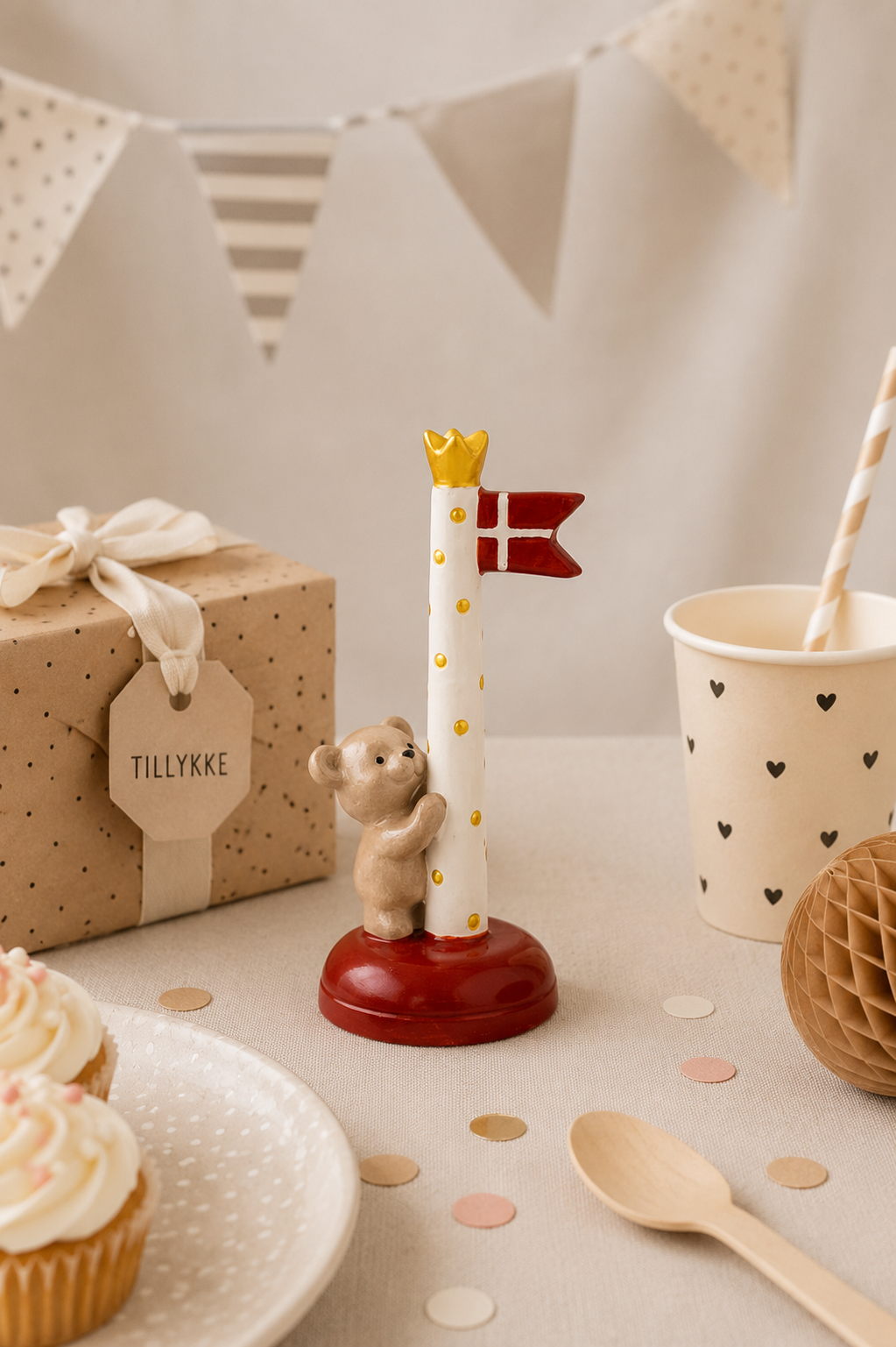 Flagg keramikk – Bamse 14 cm