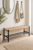 Benk bøk Sort / natur - 120 cm