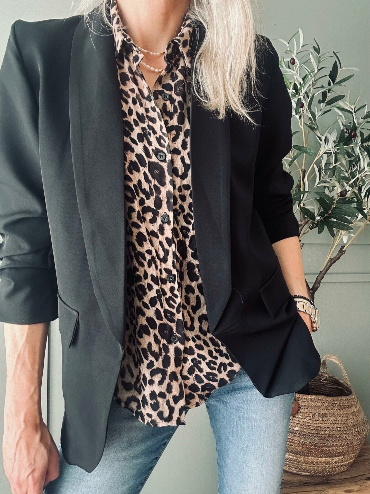 Blazer med 3/4 ærmer – Black - VIAMAJA.DK