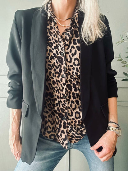 Blazer med 3/4 ærmer – Black - VIAMAJA.DK