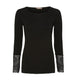 Bluse BASIS med blondedetaljer – Black - VIAMAJA.DK