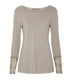 Bluse BASIS med blondedetaljer – Fango beige - VIAMAJA.DK