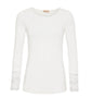 Bluse BASIS med blondedetaljer – Hvit