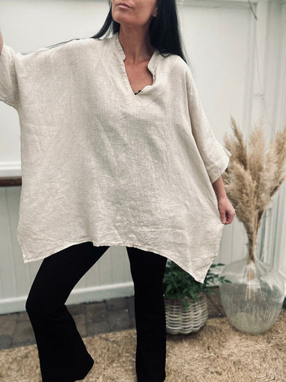 Bluse i Hør – Oversize - VIAMAJA.DK