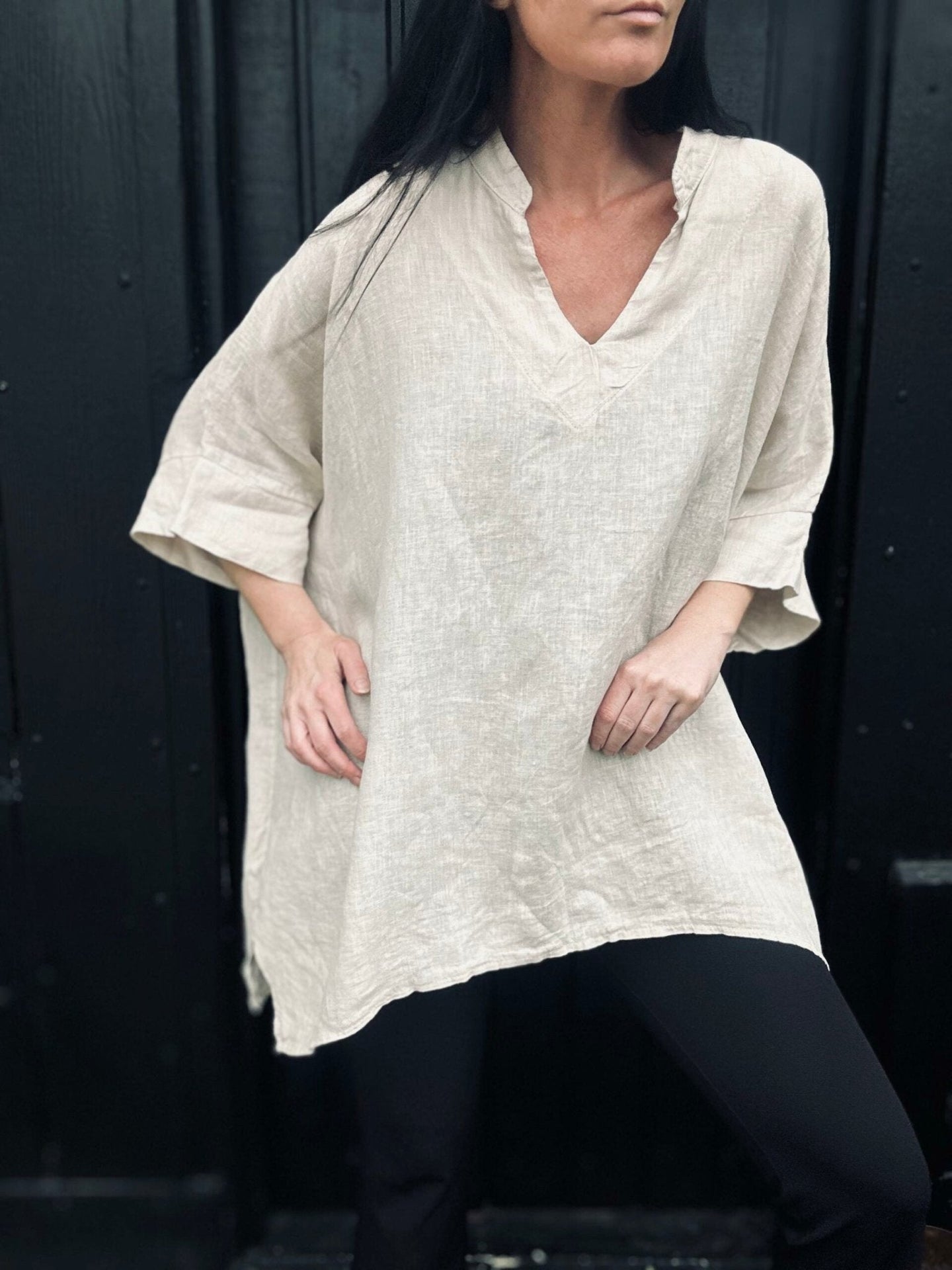 Bluse i Hør – Oversize - VIAMAJA.DK