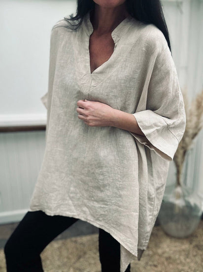 Bluse i Hør – Oversize - VIAMAJA.DK