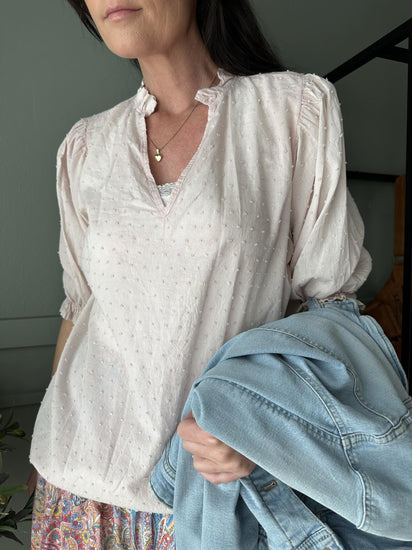 Bluse i let bomuld – Soft rose - VIAMAJA.DK