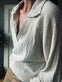 Bluse i vaflet bomuld – Beige - VIAMAJA.DK