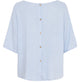 Bluse med knapper – Soft blue hørmix - VIAMAJA.DK