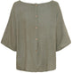 Bluse med knapper – Soft military hørmix - VIAMAJA.DK