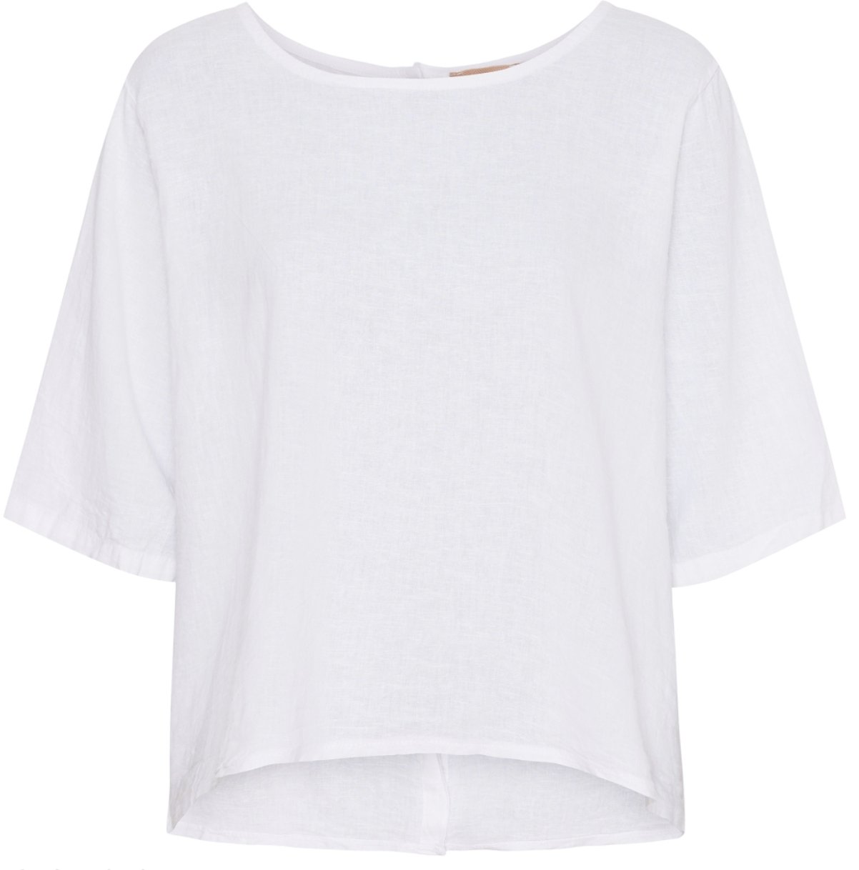 Bluse med knapper – White hørmix - VIAMAJA.DK