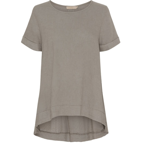Bluse oversize hør – Fango / beige - VIAMAJA.DK
