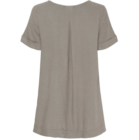 Bluse oversize hør – Fango / beige - VIAMAJA.DK