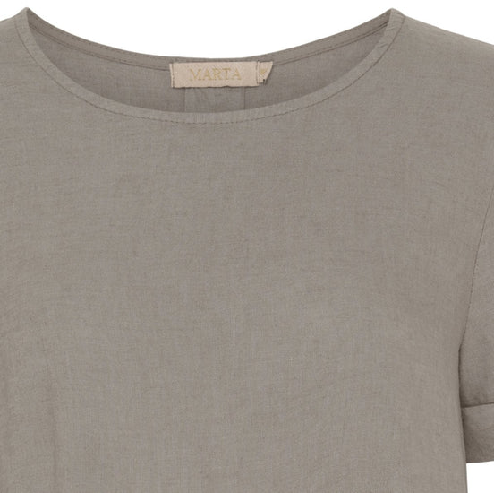 Bluse oversize hør – Fango / beige - VIAMAJA.DK