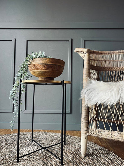 Bord i sort og guld metal - Ø 35cm - VIAMAJA.DK