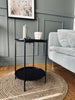 Bord med hylle - Matt svart dia 35cm
