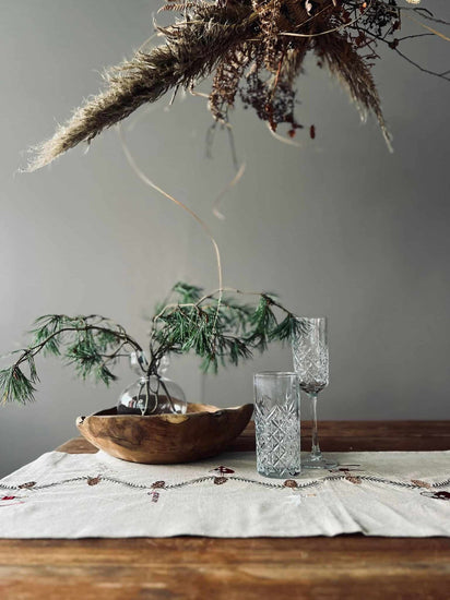 Bordløber Jul - Hør 35x160cm - VIAMAJA.DK