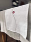 Bordløber med flag - Hvid hørmix 35x160cm - VIAMAJA.DK