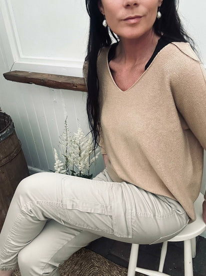 Bukser Cargo beige - VIAMAJA.DK