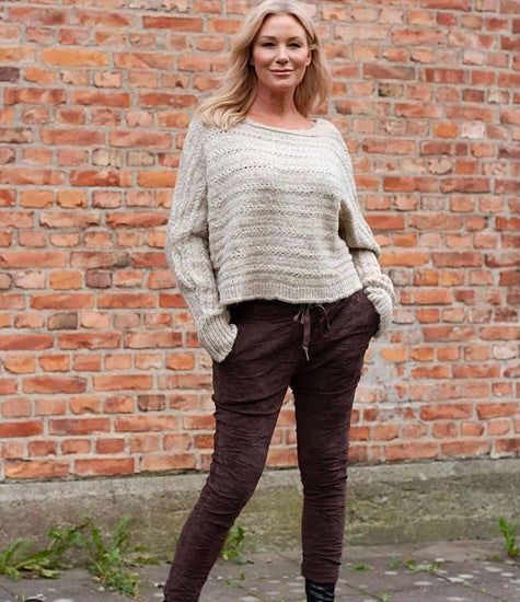 Bukser COMFY – Choko fløjl – One Size - VIAMAJA.DK