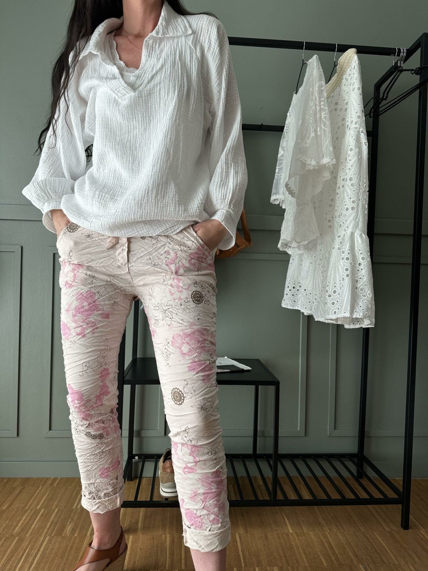 Bukser FLOWER Rose - VIAMAJA.DK