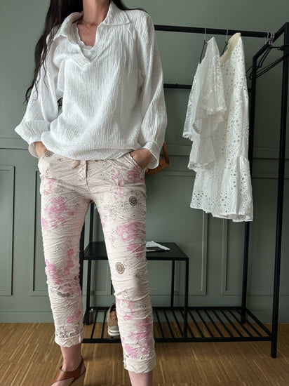 Bukser FLOWER Rose - VIAMAJA.DK