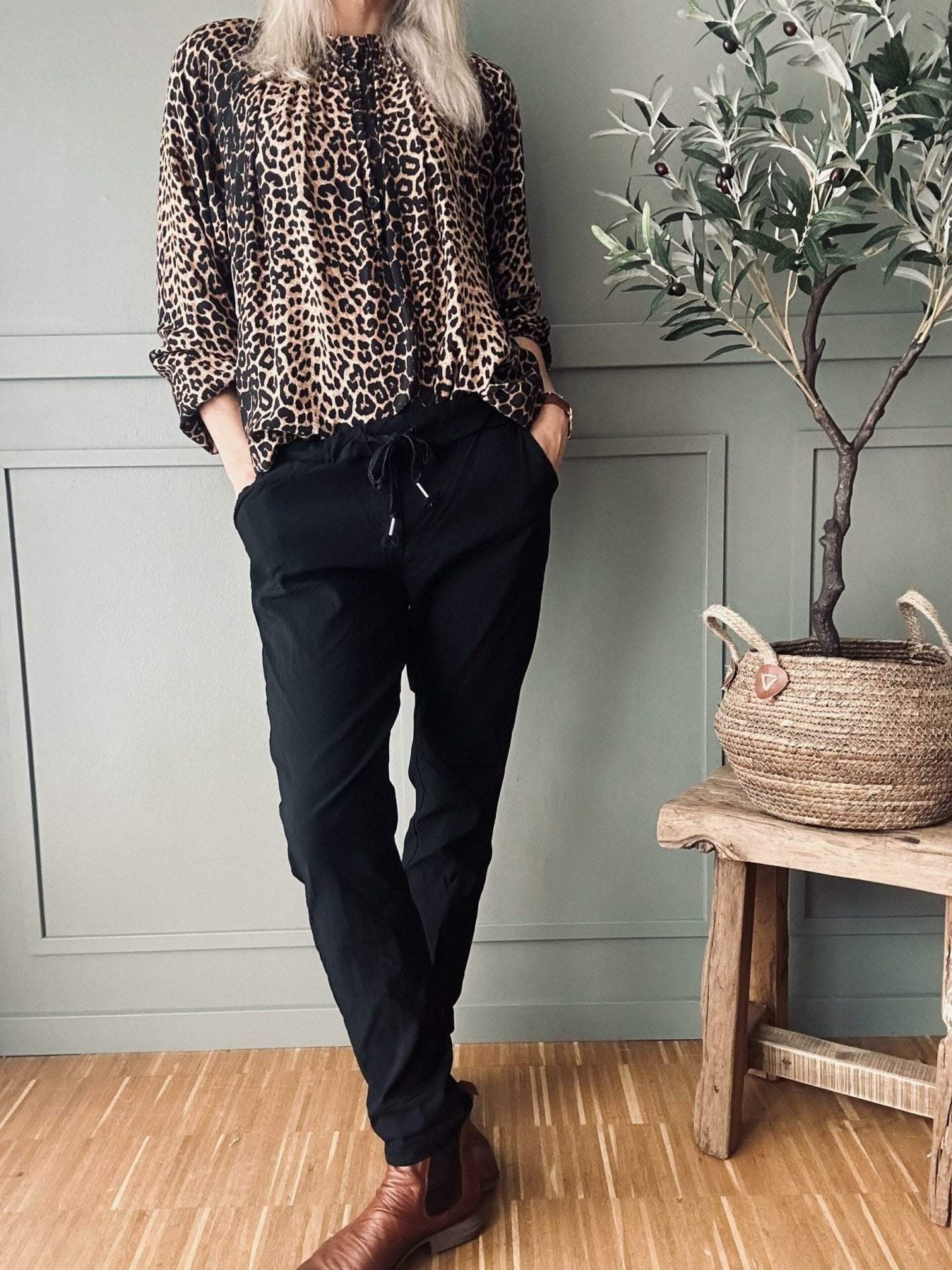 Bukser m. stretch - Black plus onesize 40 - 48 - VIAMAJA.DK