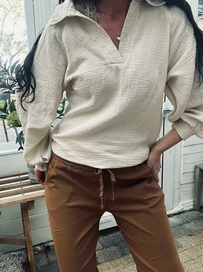 Bukser m. stretch - Camel plus onesize 40 - 48 - VIAMAJA.DK