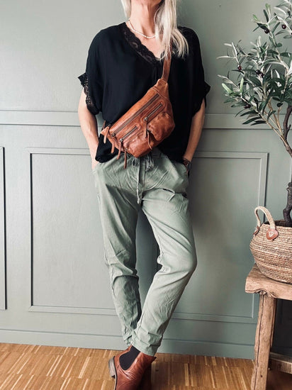 Bukser m. stretch – Kaki plus onesize 40 - 48 - VIAMAJA.DK