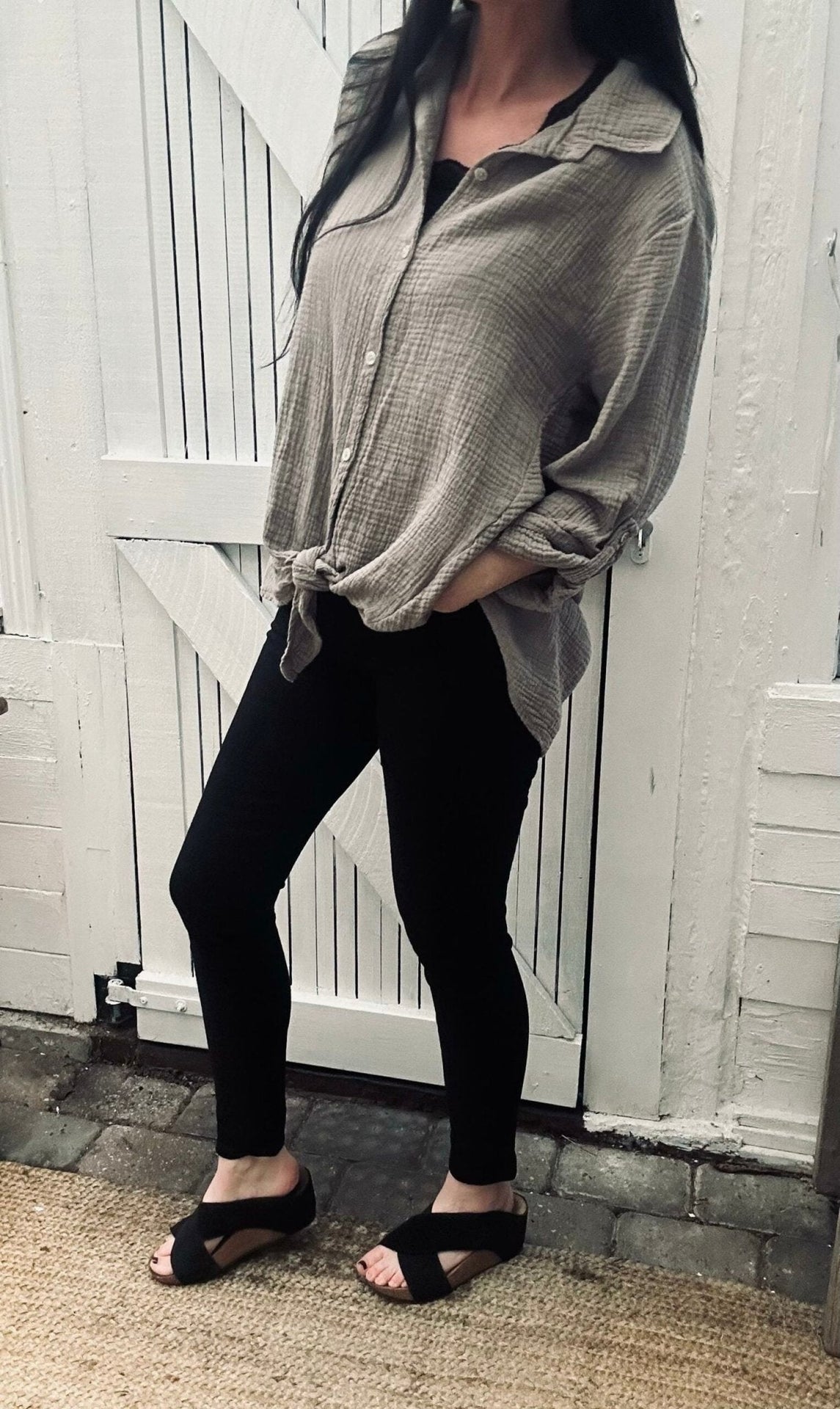 Bukser med høj talje og stretch – Black Str 38-48 - VIAMAJA.DK