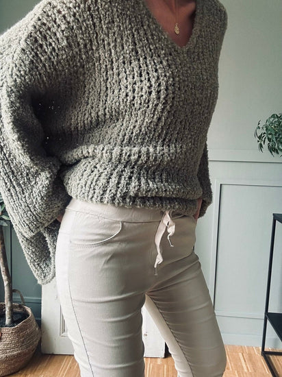 Bukser med stretch – Beige - VIAMAJA.DK