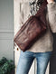 Bumbag Big Leather - Dark cognac - VIAMAJA.DK