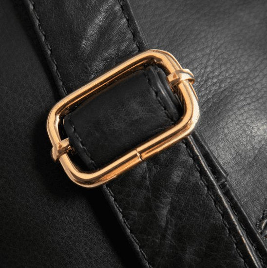 Bumbag - BLACK / GOLD i blød skind kvalitet - VIAMAJA.DK