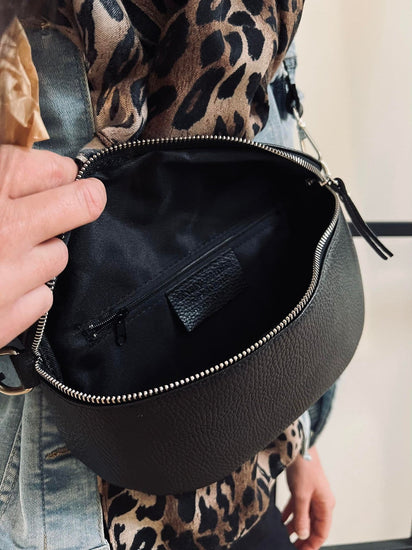 Bumbag Black leather - VIAMAJA.DK