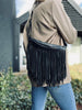 Bumbag COW Black - med franser