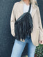 Bumbag COW Black - med frynser - VIAMAJA.DK