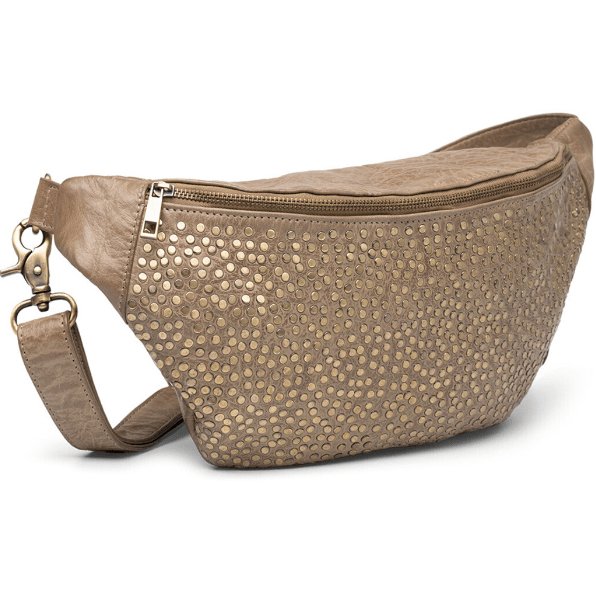 Bumbag Deluxe med nitter – Taupe - VIAMAJA.DK