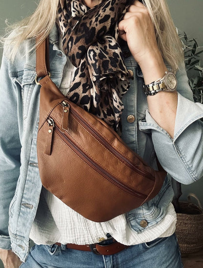 Bumbag Ella dark cognac - VIAMAJA.DK