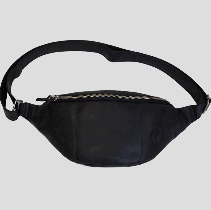 Bumbag i sort bøffelskind - small - VIAMAJA.DK