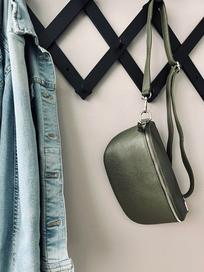 Bumbag Kaki leather - VIAMAJA.DK
