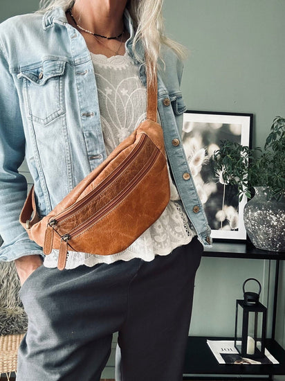 Bumbag LINA – Raw cognac - VIAMAJA.DK