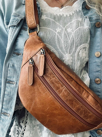 Bumbag LINA – Raw cognac - VIAMAJA.DK