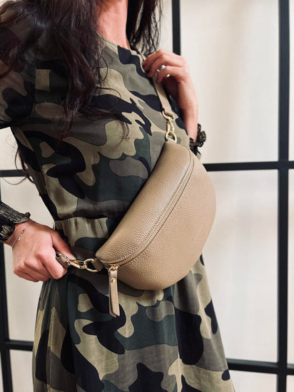 Bumbag Liva - Taupe / Gold - VIAMAJA.DK