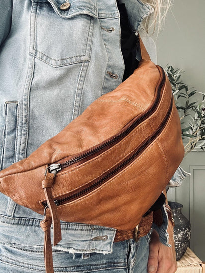 Bumbag LOCK - Cognac - VIAMAJA.DK
