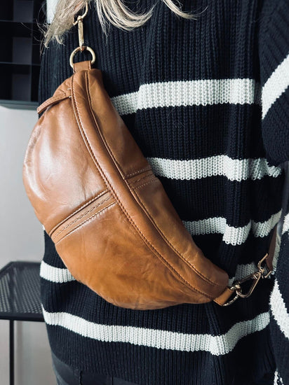 Bumbag m. kontrast - Cognac - VIAMAJA.DK