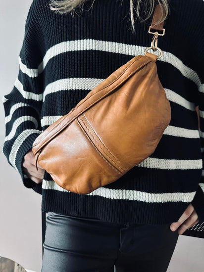 Bumbag m. kontrast - Cognac - VIAMAJA.DK