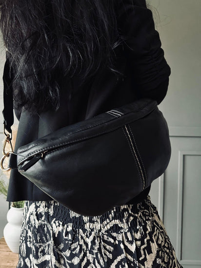 Bumbag m. kontrast – XL Black - VIAMAJA.DK